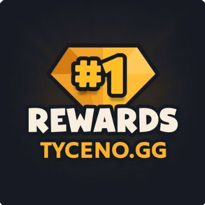 Gold badge reading #1 Rewards Tyceno.gg